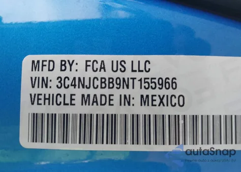 2022 Jeep Compass Latitude Fwd from USA, damaged, VIN 3C4NJCBB9NT155966